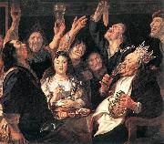 JORDAENS, Jacob The Bean King (detail) af oil painting